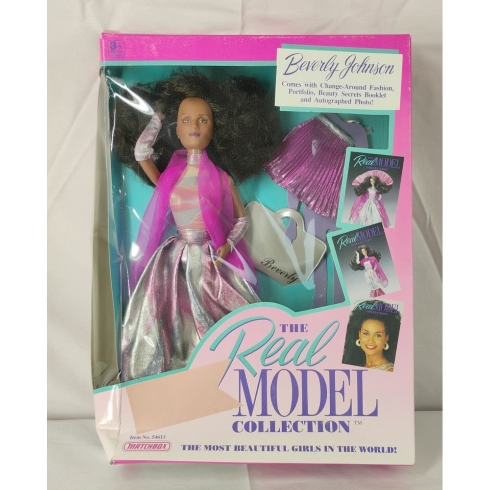 NEW Real Model Collection Beverly‎ Johnson Doll 1989 Matchbox 54613 Damaged Box